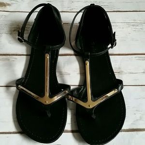 Zigi Girl Shoes - Black and Gold Sandals Zigi Girl Shoes - Black and Gold Sandals